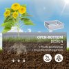 Outsunny Set of 2 291L Raised Garden Bed, Elevated Planter Box with Galvanised Steel Frame for Growing Flowers, Herbs, 100 x 100 x 30 cm, Grey