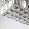 HOMCOM Modern Crystal Ceiling Light Square Crystal Chandelier for Living Room, Dining Room, Hall, E14 Base, Silver, 80 x 25 x 23cm