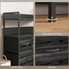 HOMCOM Bedroom Chest of Drawers, Fabric Dresser with 7 Drawers, Storage Organiser Unit with Open Shelves and Metal Frame for Living Room, Entryway