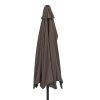 Outsunny 2.7m Garden Half Parasol, Outdoor Balcony Umbrella with 5 Steel Ribs, Patio Sun Shade, Brown