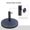 Outsunny 13kg Garden Parasol Base, Round Resin Umbrella Stand Holder, Heavy Duty Parasol Stand for 38mm or 48mm Outdoor Umbrella Poles, Bronze Tone