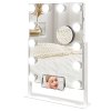 HOMCOM Hollywood Vanity Mirror with Lights, 37x46 cm Lighted Makeup Mirror with 3 Colour, 12 LED Bulbs, 10X Magnifying, USB Charging Port, Phone Holder, 360 Rotation, Touch Screen