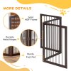 PawHut 3 Panel Stair Gate Foldable Dog Door Gate Indoor Free Standing Safety Gate Pet Barrier 76cm Height