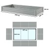 Outsunny Galvanised Raised Garden Bed, 240 x 120 x 30cm Raised Bed with Reinforcing Bars, Outdoor Raised Planter with Open Bottom for Vegetables, Flowers, Herbs, Silver
