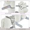 HOMCOM Kids Plush Ride-On Rocking Horse Toy Rocker with Plush Toy Realistic Sounds for Child 18-36 Months White
