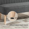 HOMCOM Modern Double Seat Sofa Loveseat Couch 2 Seater Compact Sofa Padded Linen Wood Leg 