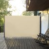 Outsunny Retractable Sun Side Awning Screen Fence Patio Garden Wall Balcony Screening Panel Outdoor Blind Privacy Divider (3x1.8M, Cream White)