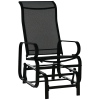 Outsunny Outdoor Gliding Rocking Chair with Sturdy Metal Frame Garden Comfortable Swing Chair for Patio, Garden and Poolside, Black
