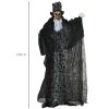 Outsunny 189cm Life Size Outdoor Halloween Decorations Ghost Bridegroom, Animated Prop Animatronic Decor with Sound and Motion Activated, Light Up Eyes, Howling Sound