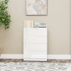 HOMCOM Modern Chest of Drawer with 4 Drawers, High Gloss Dresser for Bedroom, Living Room, 60 x 40 x 85cm, White