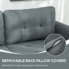 HOMCOM Convertible Modular Sectional Sofa with Storage, Tufted 3 Seater Sofa Set, L Shaped Couch with Ottoman, Wood Frame for Living Room, Dark Grey