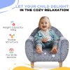 AIYAPLAY Kids Armchair, Glow in the Dark Single Chair with Star Design, Upholstered Toddler Tub Chair for Bedroom, Playroom, Kid Room, Grey