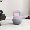 SPORTNOW Soft Kettlebell, 12kg Kettle Bell with Non-Slip Handle for Home Gym Weight Lifting and Strength Training, Purple and Grey