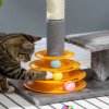 PawHut 56cm Cat Tree for Indoor Cats, Scratching Post w/ Cat Toys Climbing Tower Activity Centre, Dangling Ball - Grey