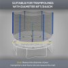 SPORTNOW 8ft Trampoline Net Replacement with 6 Plastic Pole Covers, Weather-Resistant Trampoline Netting Replacement with Zipped Entrance, Poles Not Included, Blue