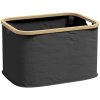 HOMCOM Laundry Basket, 36L Collapsible Laundry Hamper with Groove Handles, Washing Basket for Bathroom, Bedroom, Laundry Room, Black