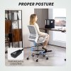 HOMCOM Drafting Chair, Swivel Draughtsman Chair, Ergonomic Office Chair, Mesh Standing Desk Chair with Lumbar Support, Adjustable Foot Ring, Adjustable Height, Grey