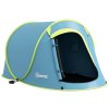 Outsunny 2 Man Pop up Tent, Camping Tent, 2000mm Waterproof with Portable Carry Bag for Fishing Hiking Backpacking, Blue
