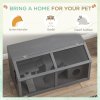 PawHut Wooden Hamster Cage, Gerbil Cage for Syrian Hamster with Exercise Play House, Openable Top 85 x 45 x 44cm - Grey