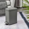 HOMCOM 5L Rectangular Compact Bin Steel Body Removable Bucket Quiet-Close Lid w/ Pedal Lid Rubbish Trash Can Home Office Bedroom Bathroom Living Room Garbage Tidy Clean 