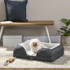 PawHut Dog Sofa Bed Pet Bed Dog Mattress with Removable Washable Cover, Anti-Slip Bottom, for Small Sized Dogs, 70L x 50W x 18Hcm - Charcoal Grey
