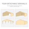 Outsunny 6 x 3(m) Gazebo Canopy Party Tent with 6 Removable Side Walls for Outdoor Event with Windows and Doors, White
