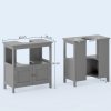 kleankin Pedestal Under Sink Cabinet with Double Doors, Modern Bathroom Vanity Storage Unit with Shelves