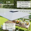 Outsunny 3(m) Garden Cantilever Parasol with Solar LED Lights, Overhanging Patio Umbrella with Cross Base, 360 Rotation, Crank Handle and Tilt, 8-Rib Outdoor Hanging Sun Shade, Grey