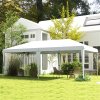 Outsunny Pop Up Gazebo 3 x 6m, Foldable Canopy Tent, Height Adjustable Wedding Awning Canopy w/ Carrying Bag, White