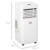 HOMCOM 7000 BTU Portable Air Conditioner for Cooling Dehumidifier Fan, Air Conditioning Unit for Room up to 26m², with Remote, 24H Timer, Window Mount Kit, R290, A Energy Efficiency, 785W