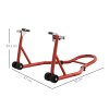 HOMCOM Front Motorcycle Paddock Stand Motorbike Stand with Anti-Slip Mat, U-Shaped and L-Shaped Adapters, 200 kg Capacity, for 18