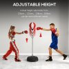 HOMCOM Punching Bag with Stand, Freestanding Boxing Set, Speed Bag with Speedball, 126-144cm Adjustable Height, Red