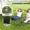 Outsunny Set of 2 Reclining Folding Camping Chair w/ Detachable Footrest, Storage Bag, Cup Holder & Headrest, Lightweight Portable Camp Chair for Beach, Picnic, Olive Green and Grey
