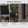 Outsunny 4 Pieces PE Rattan Garden Chairs with Cushion, Patio Wicker Dining Chairs with Backrest for Patio, Deck, Garden, Black