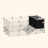 PawHut Rabbit Run, Pet Playpen, Small Animal Cage Enclosure, C&C Cage with Elevated Huts, 31 Panels, for Guinea Pigs, Hedgehogs, for Indoor Use
