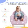 AIYAPLAY Kids Armchair, Glow in the Dark Single Chair with Star Design, Upholstered Toddler Tub Chair for Bedroom, Playroom, Kid Room, Pink