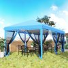 Outsunny 3 x 6m Pop Up Gazebo, Outdoor Canopy Shelter, Marquee Party Wedding Tent with 6 Mesh Walls and Carry Bag, Blue