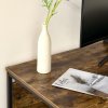 HOMCOM Computer Desk with Storage, 120 x 60cm Home Office Desk with 2 Shelves and Steel Frame, Writing Table for Living Room, Study