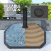 Outsunny Square Garden Parasol Base, Garden Umbrella Stand Heavy Duty Parasol Base, Filled Up to 25kg with Stand or 20kg with Water for for 38, 48 mm Poles, Black