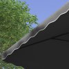 Outsunny 2.5m Cantilever Parasol with Easy Lever, Square Double Top Garden Parasol Umbrella with Ruffles and Cross Base, Overhanging Outdoor Sun Shades, Dark Grey