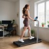 SPORTNOW Folding Treadmill with Incline, 2 in 1 Under Desk Walking Pad Treadmills for Home Office with Remote Control and LED Display, 2.0HP, 1-6KM/H, No Assembly