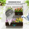 Outsunny Wall-mounted Wooden Garden Planters with Trellis, Drainage Holes and 3 Movable Planter Boxes, Wall Raised Garden Bed for Patio, Grey