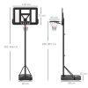 SPORTNOW Height Adjustable Basketball Hoop and Stand, Freestanding Basketball Stand, Net w/ Wheels, Enlarged Base, PE Backboard, 2-3.05m - Black