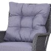 Outsunny 5PCS Deluxe Garden Rattan Furniture Sofa Chair & Stool Table Set  Patio Wicker Weave Furniture Set Aluminium Frame Fully-assembly - Grey