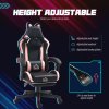 HOMCOM Gaming Chair for Adults with Cat Ears, Reclining Computer Chair with Footrest, Faux Leather Game Chair with Lumbar Support and Headrest, Height Adjustable Swivel PC Chair, Black