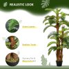 Outsunny 150cm/5FT Artificial Tropical Palm Tree Decorative Plant with Nursery Pot, Fake Plant for Indoor Outdoor Decor