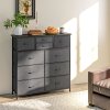 HOMCOM Chest of Drawers for Bedroom, Fabric Dresser, 10 Drawer Storage Organizer Unit with Foldable Drawers and Steel Frame