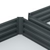 Outsunny Set of 2 291L Raised Garden Bed, Elevated Planter Box with Galvanised Steel Frame for Growing Flowers, Herbs, 100 x 100 x 30 cm, Dark Grey