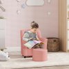 AIYAPLAY Kids Sofa Set, Toddler Chair with Footrest, Single Seater Kids Armchair for Playroom Bedroom, Pink