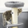 PawHut Cat Tree Tower, Cat Activity Centre, with Sisal Scratching Post, Multi Level Cat Climbing Frame Indoor, 48 x 48 x 92 cm, Dark Grey